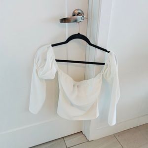 Off shoulder white blouse